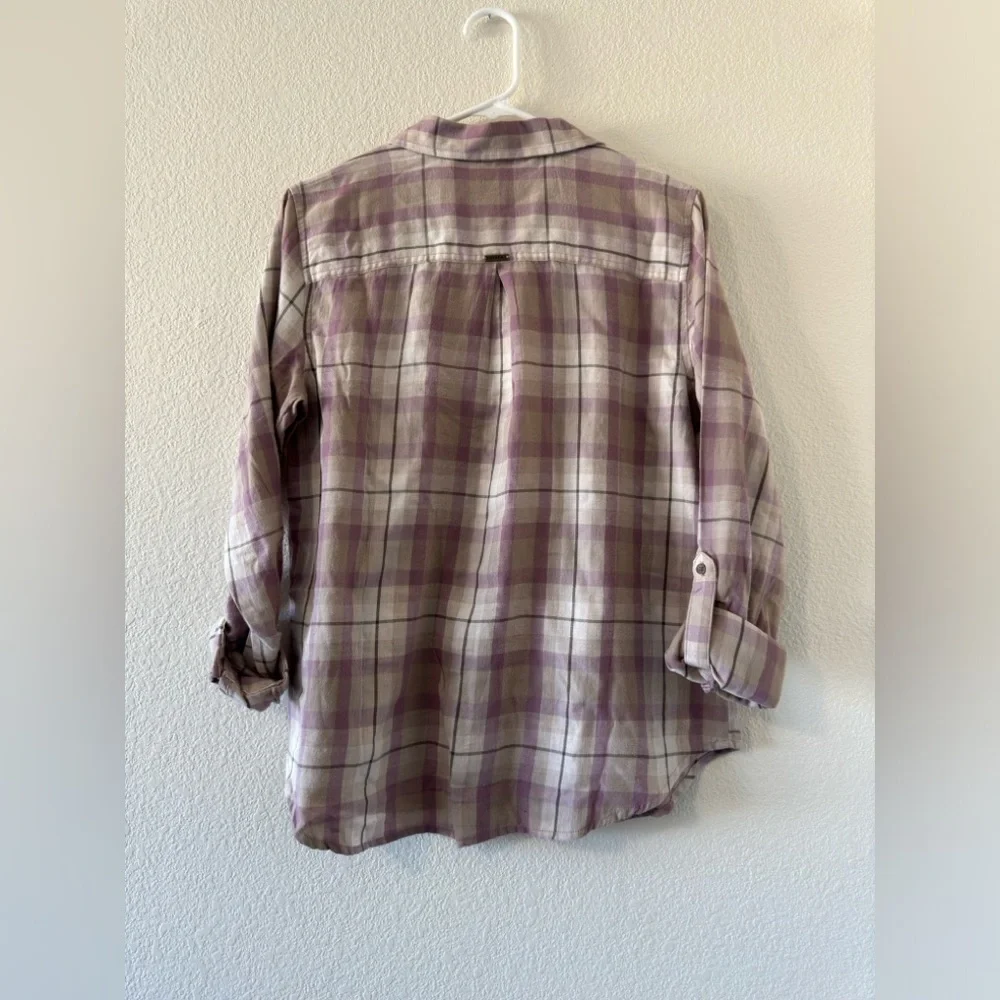 NWT Alfie Flannel Soft Musk Lavender Plaid Long Sleeve Button up size Small - Picture 2 of 3